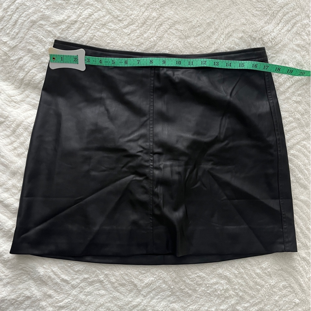 J.Crew Fairfax Faux Black Leather Mini Skirt , size 10